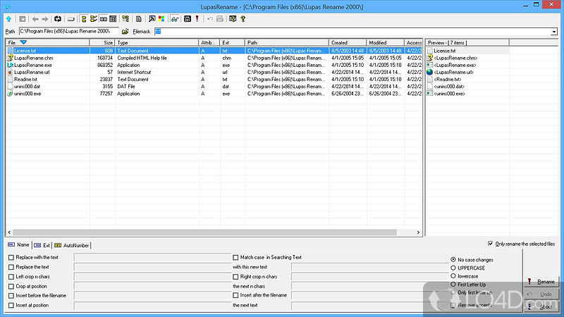 Lupas Rename: LupasRename - Screenshot of Lupas Rename