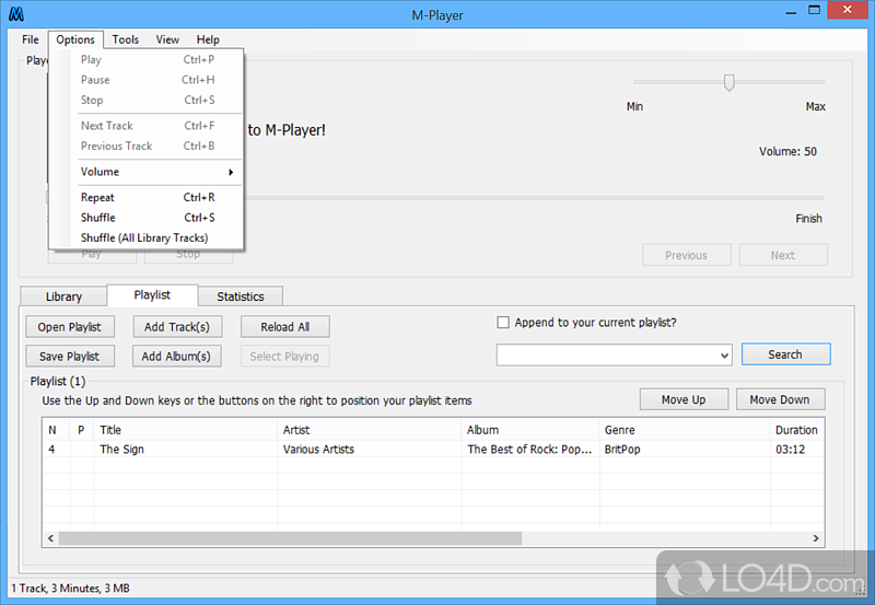 M-Player: User interface - Screenshot of M-Player