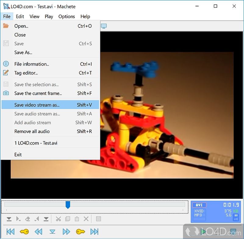 How to cut and merge videos - Screenshot of Machete Video Editor Lite