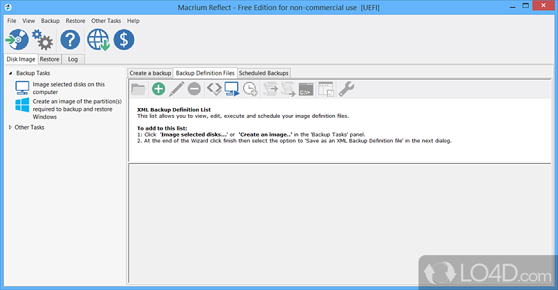 Create backups for disk or the entire partition - Screenshot of Macrium Reflect Free