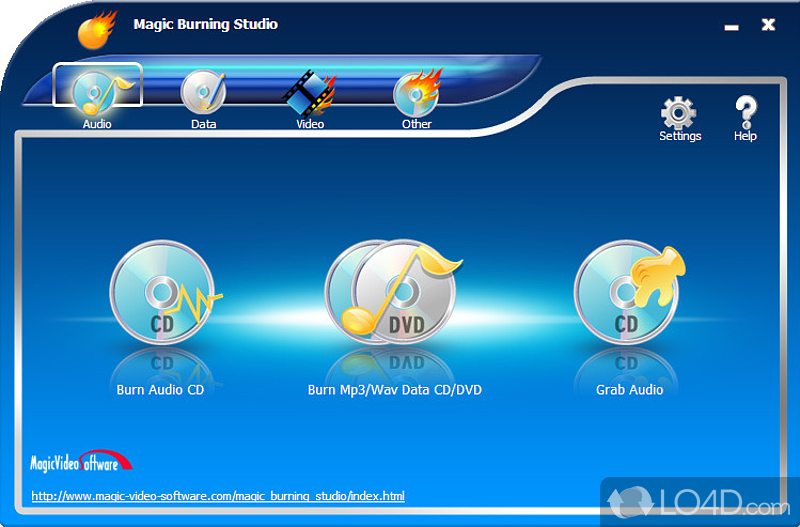 Create burn erase data,video,audio,CD,DVD - Screenshot of Magic Burning Studio