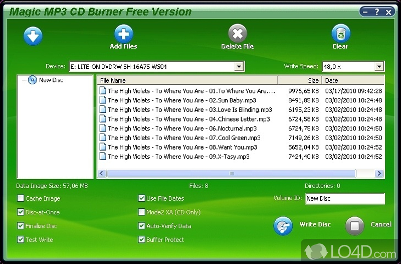 Magic Mp3 CD Burner: Burn songs on CD - Screenshot of Magic Mp3 CD Burner