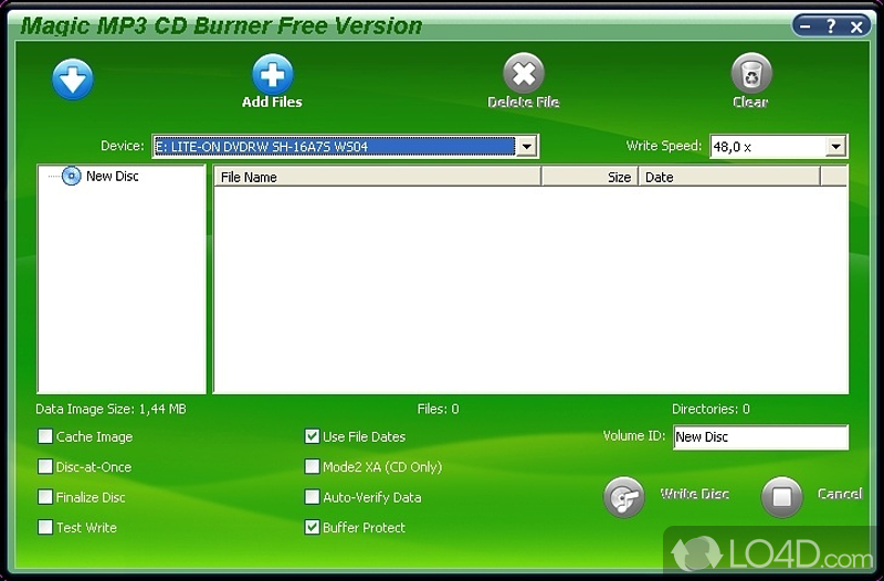 Gives you the possibility to burn MP3 CD's - Screenshot of Magic Mp3 CD Burner