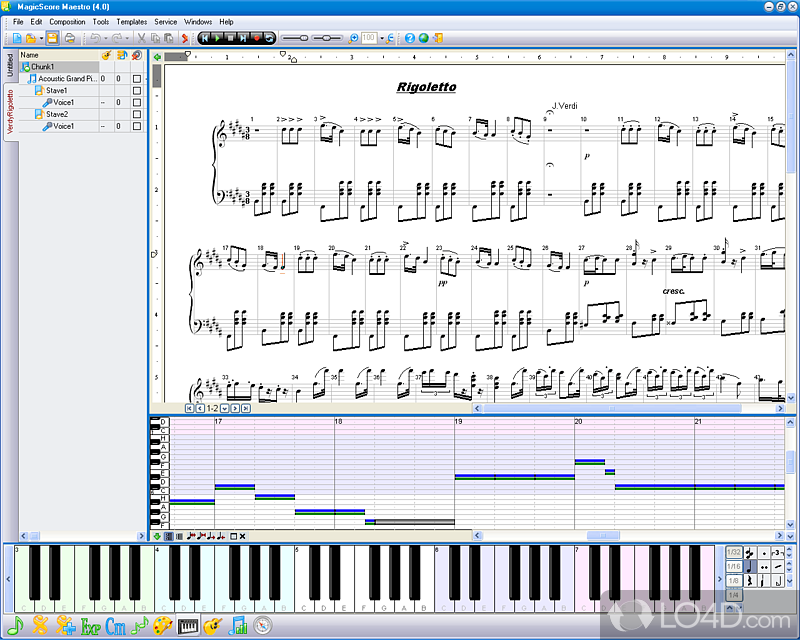 MagicScore Classic: User interface - Screenshot of MagicScore Classic