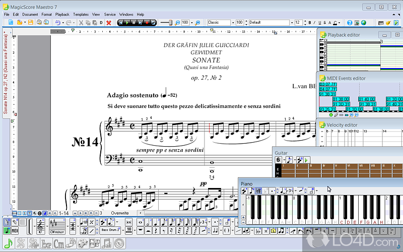 Simple to use music notation editor - Screenshot of MagicScore Maestro