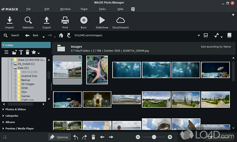 -to use and piece of software to display, restore, optimize or print digital photos - Screenshot of MAGIX Photo Manager