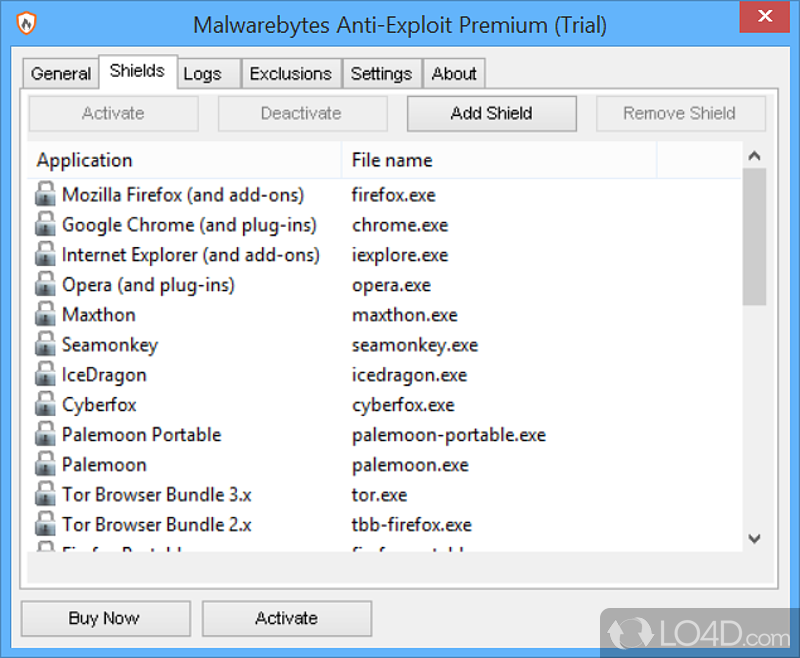 Malwarebytes Anti-Exploit: Malwarebytes - Screenshot of Malwarebytes Anti-Exploit
