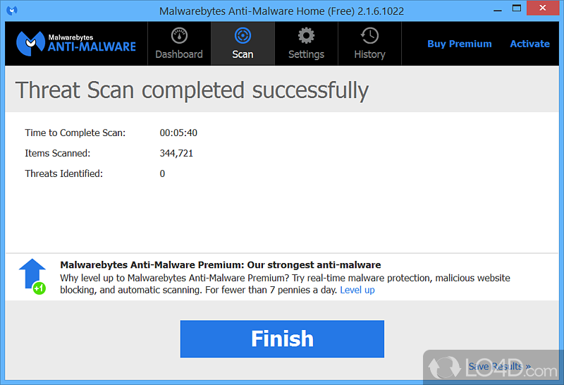 Get added protection against threats - Screenshot of Malwarebytes