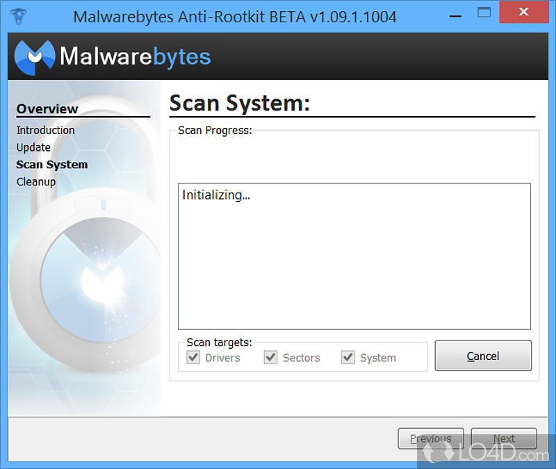 Practical, software utility that detects and removes rootkits from computer, while protecting system - Screenshot of Malwarebytes Anti-Rootkit