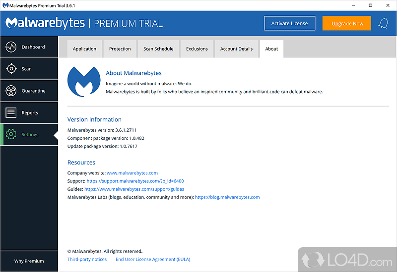 Malwarebytes Premium: Exclusions - Screenshot of Malwarebytes Premium