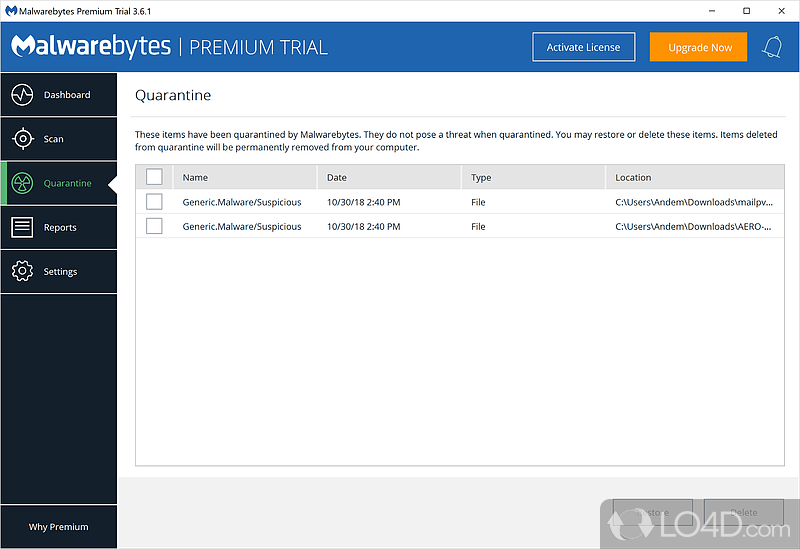 Malwarebytes Premium: Scan and remove - Screenshot of Malwarebytes Premium