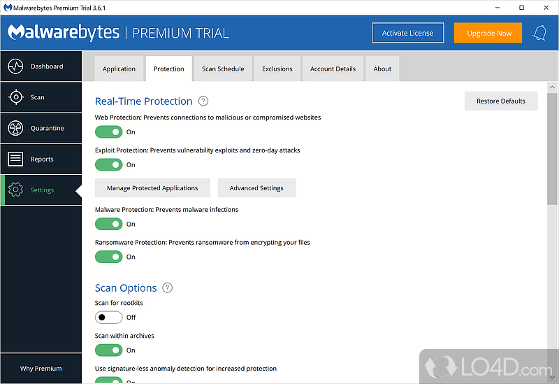Indicators showing the date and time of the last scan - Screenshot of Malwarebytes Premium