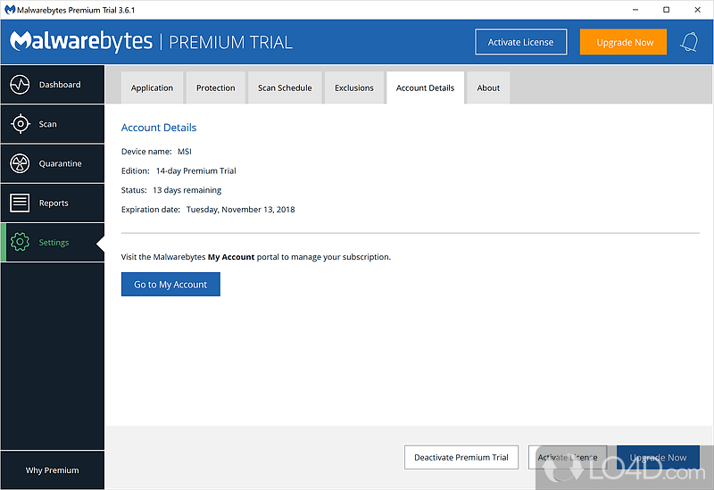 Malwarebytes Premium: Scan category - Screenshot of Malwarebytes Premium