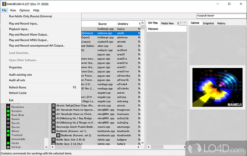 MAMEUI: Portable tool - Screenshot of MAMEUI