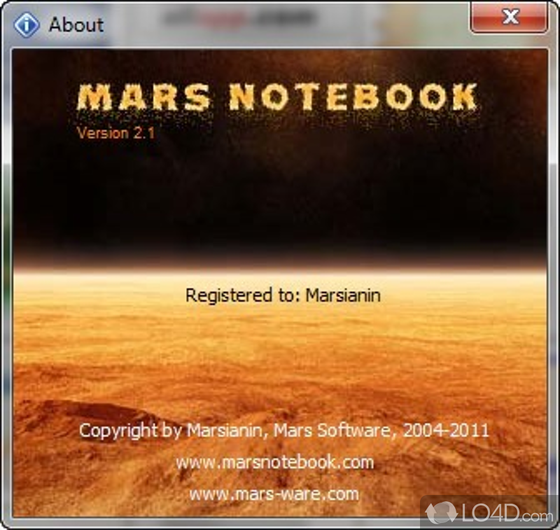 Mars Notebook screenshot