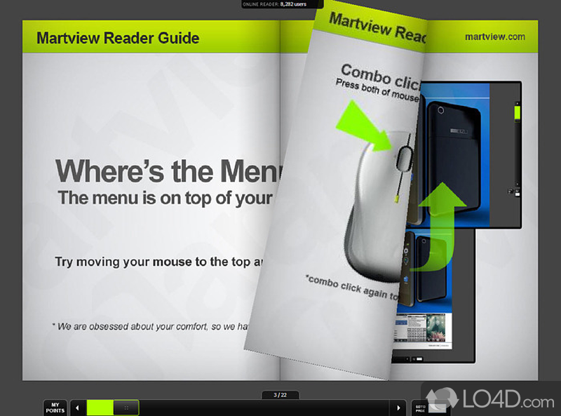 Animated book reader that is compatible with PDF files - Screenshot of MartView