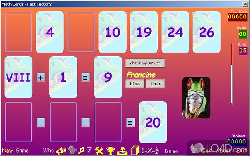 Play math challenges with voice feedback - Screenshot of MathCards