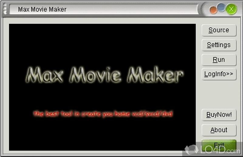Max Movie Maker: User interface - Screenshot of Max Movie Maker