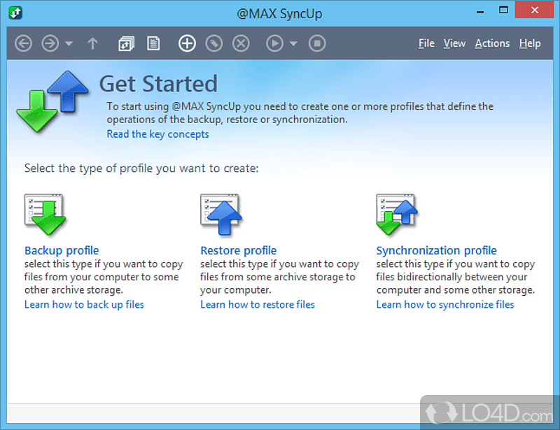 Create a backup for data, synchronize files or restore lost documents from a dedicated server - Screenshot of @MAX SyncUp