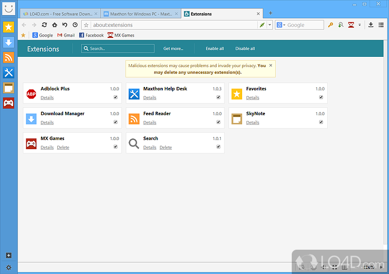 A reliable web browser - Screenshot of Maxthon Cloud Browser