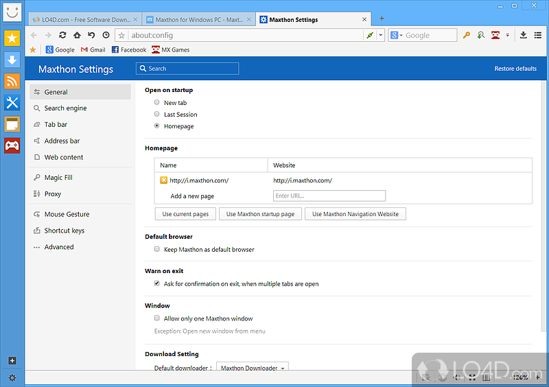 Maxthon MX5 Cloud Browser - Screenshot of Maxthon Cloud Browser