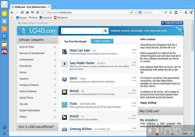Search and navigation options - Screenshot of Maxthon Cloud Browser