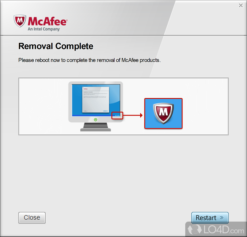 How to uninstall McAfee Windows security software from Windows PC - Screenshot of McAfee Consumer Product Removal Tool