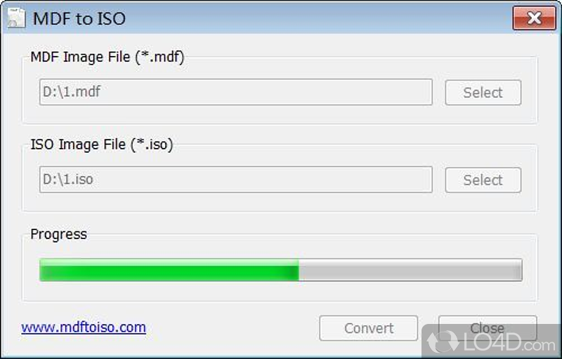 Transform MDF file in ISO - Screenshot of MDF to ISO