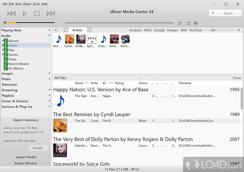 Search, import and organize all of media files - Screenshot of Media Center