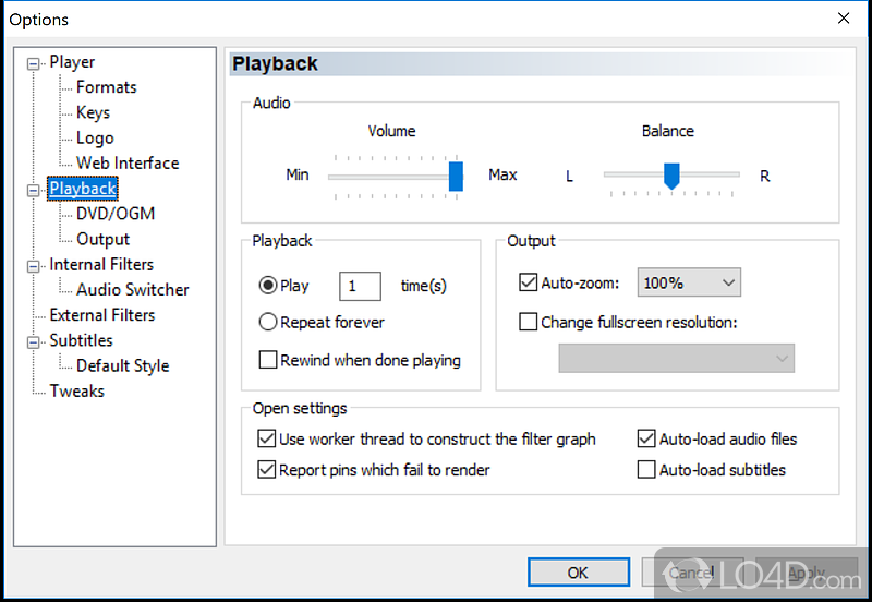 Wide range of features - Screenshot of Media Player Classic