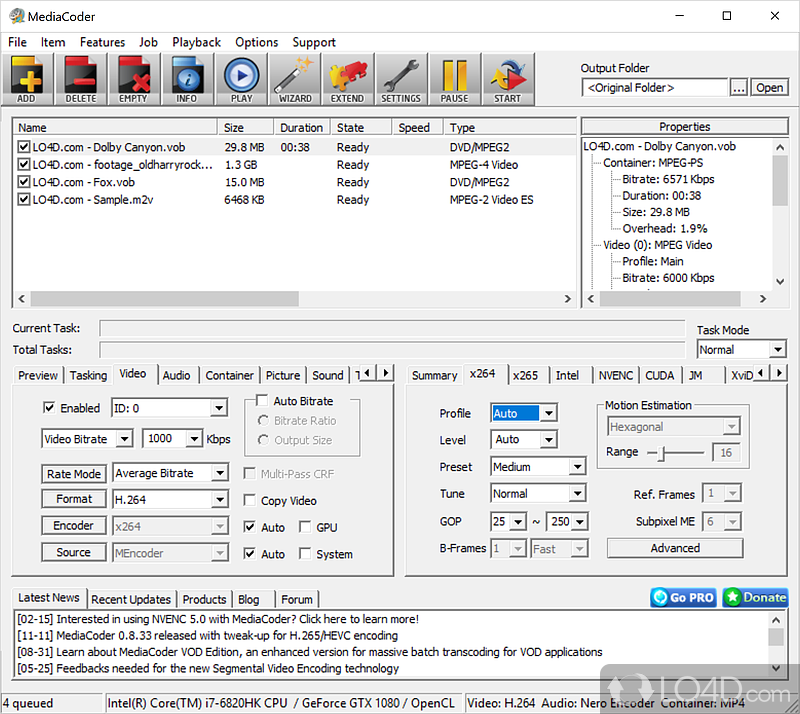 Extra tools to play with - Screenshot of MediaCoder