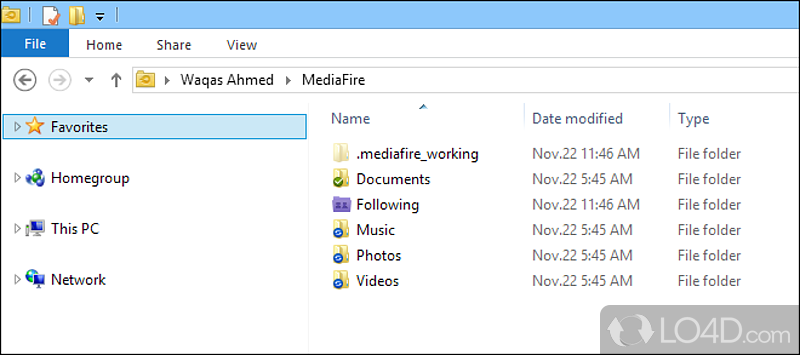 50 GB free storage per user - Screenshot of MediaFire Desktop