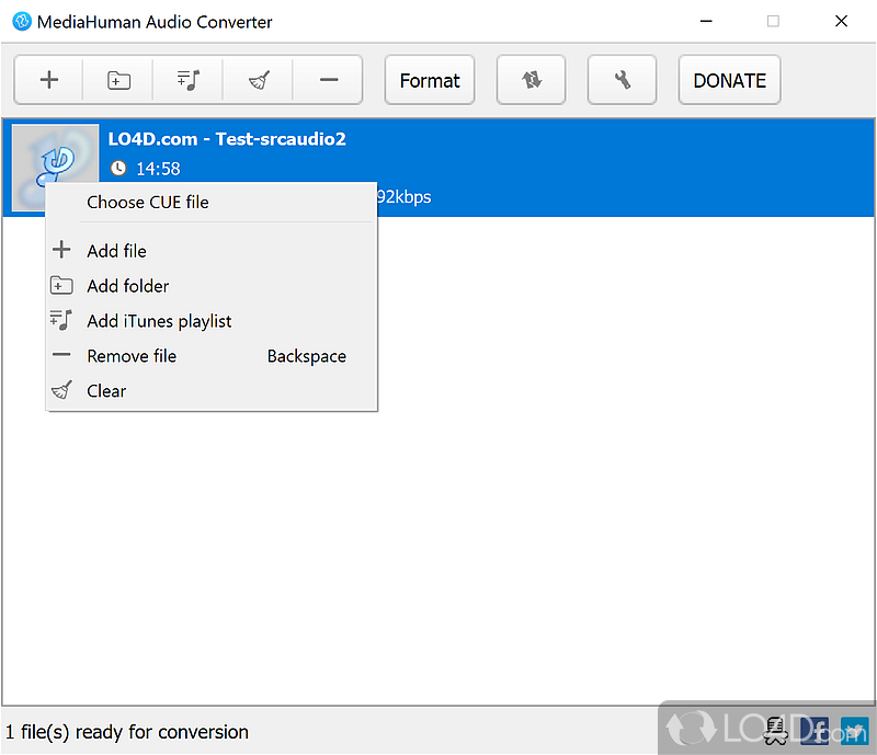 Convert audio files - Screenshot of MediaHuman Audio Converter