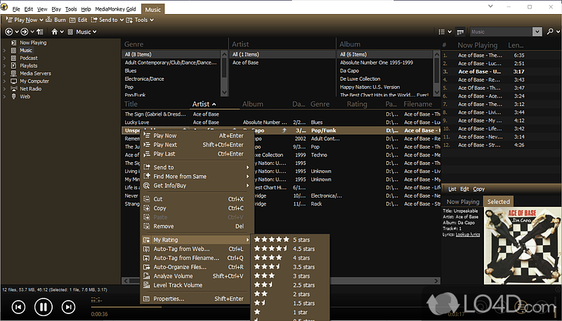 Function-packed, yet intuitive GUI - Screenshot of MediaMonkey