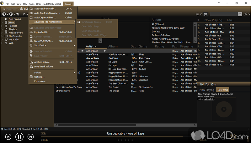 Free audio and video manager and jukebox for serious music collectors - Screenshot of MediaMonkey