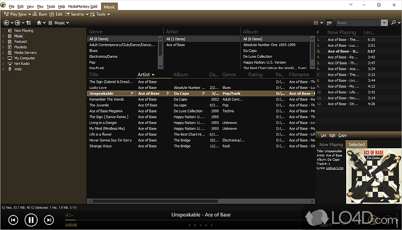 Powerful media manager designed for serious collectors that provides possibilities to tag - Screenshot of MediaMonkey