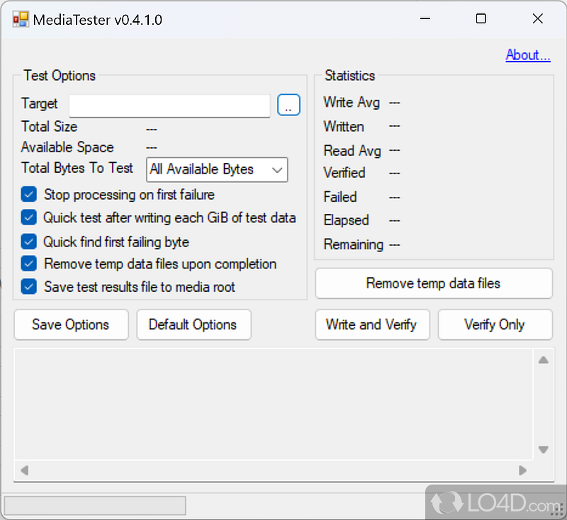 Check to see if USB thumbdrive is the advertised size - Screenshot of MediaTester