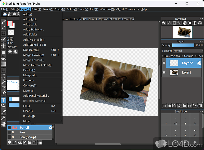 The application allows users to create new Manga-style pictures, as well as to edit existing ones - Screenshot of MediBang Paint Pro