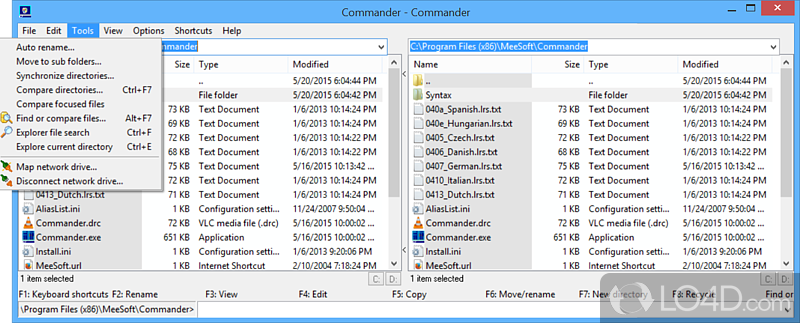 Integrates a file management utility including an image viewer - Screenshot of MeeSoft Commander