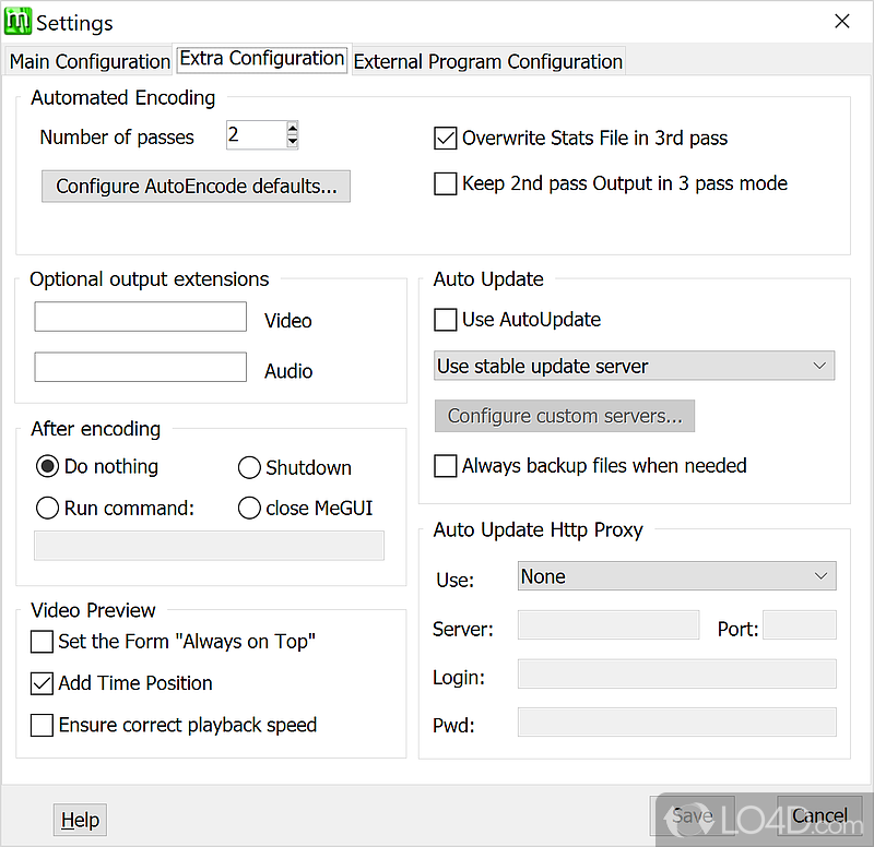 Batch video encoder supporting many formats include DVD ripping - Screenshot of MeGUI