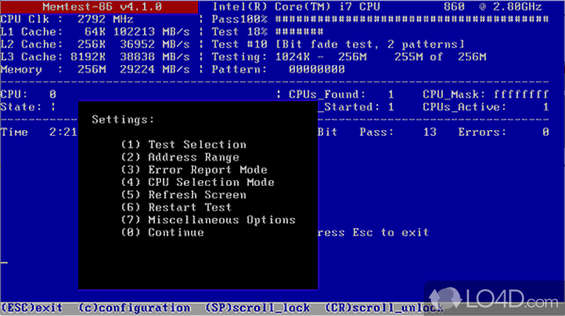 Professional tools to spot memory issues - Screenshot of Memtest86