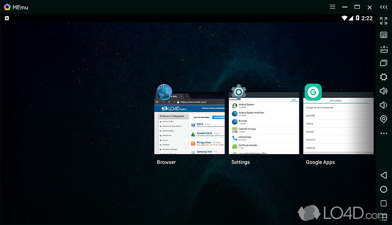 Install applications and browse the Internet in an Android environment - Screenshot of MEmu