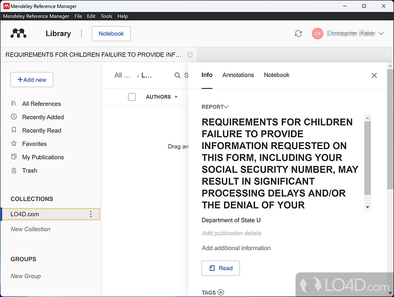 Quick and simple installation - Screenshot of Mendeley Reference Manager