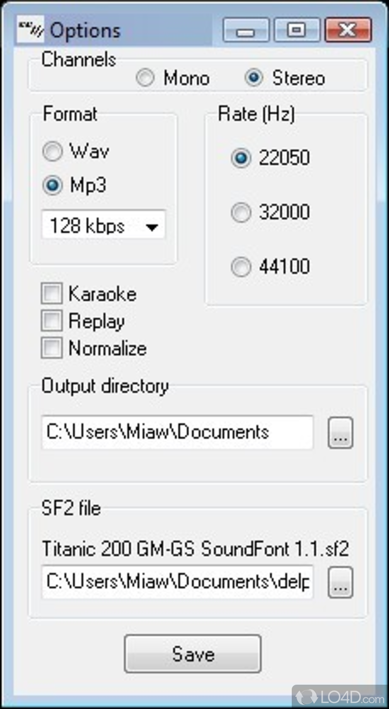 Simple installer and interface - Screenshot of MeowMidi2Mp3