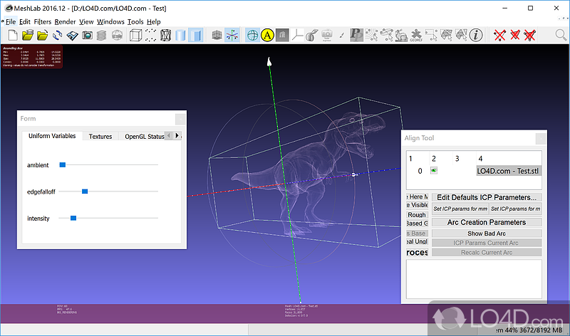 Processing and editing 3D triangular meshes - Screenshot of MeshLab