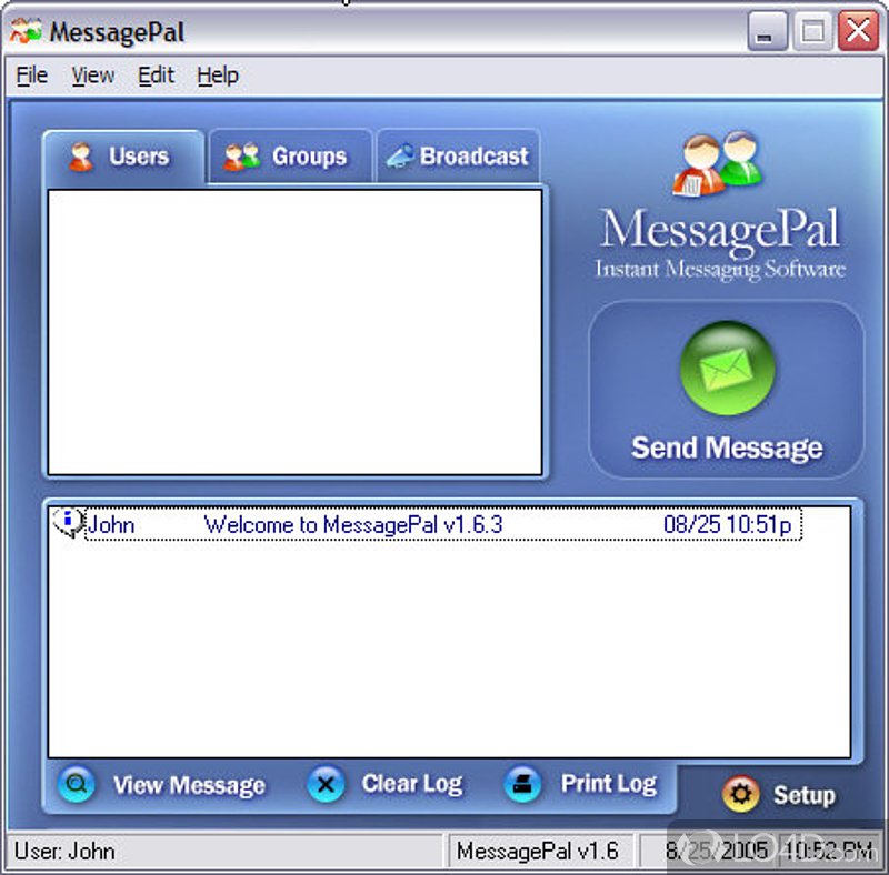 Secure, Instant Messaging For Office LAN - Screenshot of MessagePal