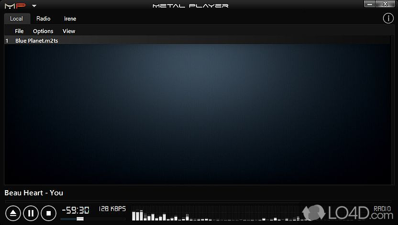 Media player with support for all common audio/video formats - Screenshot of Metal Player