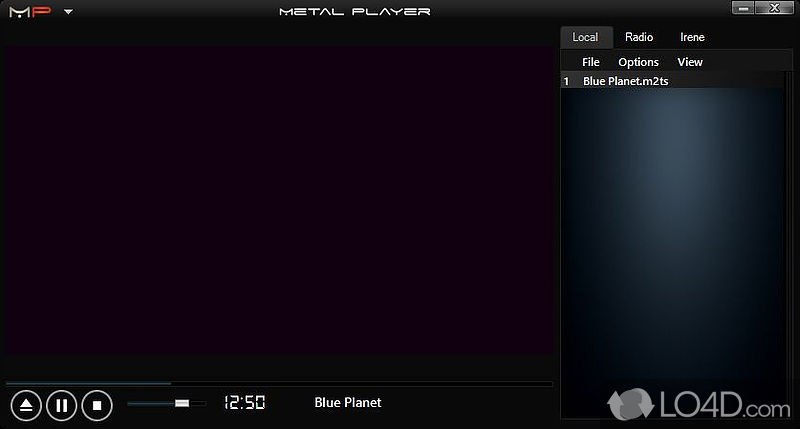 Audio-video player for everyday use that offers many options for users of all levels while emphasizing an GUI - Screenshot of Metal Player