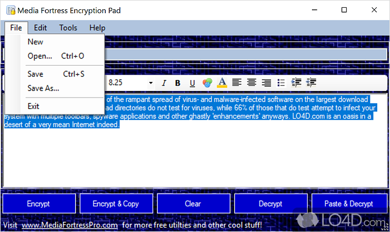 MF Encryption Pad screenshot