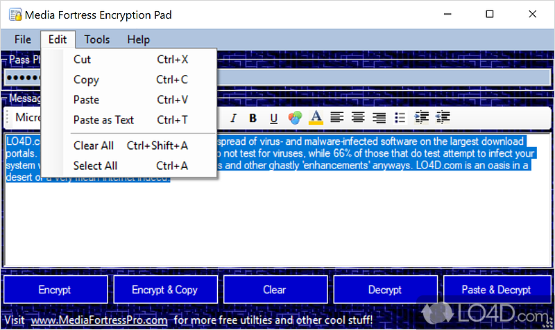 MF Encryption Pad screenshot